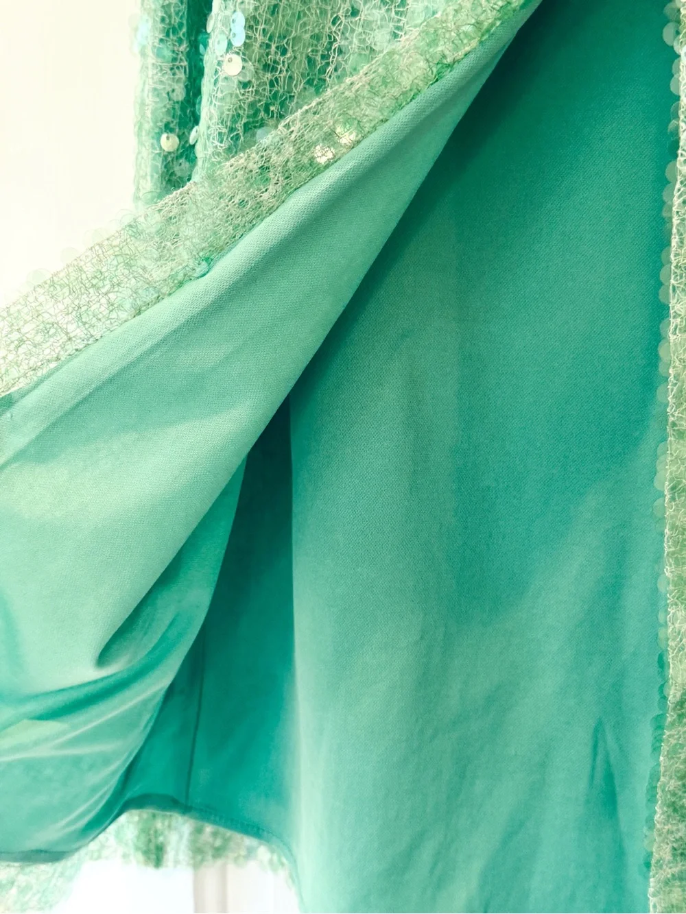 Zara NWT Sequined Sea Green Midi Skirt Size Large Occasions - Picture 8 of 16